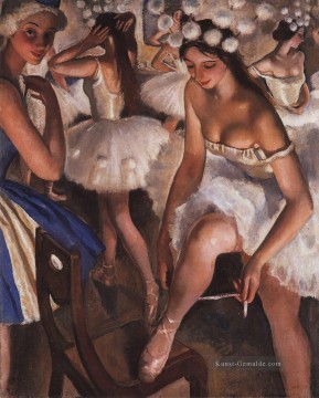 Ballerinas in der Garderobe 1923 russische Ballerina Tänzerin Ölgemälde